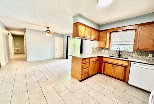 Open Concept Kitchen, Dining & Hallway
